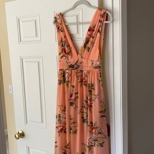 Blush Mark Low Plung Maxi Dress